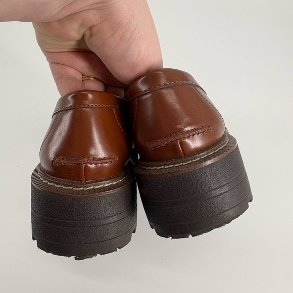 Sam Edelman Laurs Brown Lug-Sole Leather Loafer - Picture 5 of 10